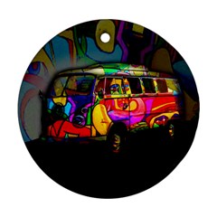 Hippie Van  Round Ornament (two Sides) by Valentinaart