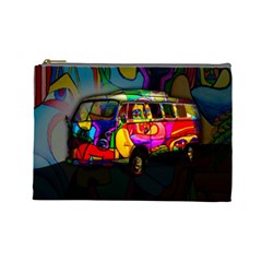 Hippie Van  Cosmetic Bag (large)  by Valentinaart