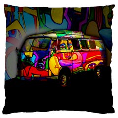 Hippie Van  Large Cushion Case (two Sides) by Valentinaart