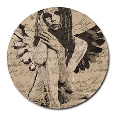 Vintage Angel Round Mousepads by Valentinaart