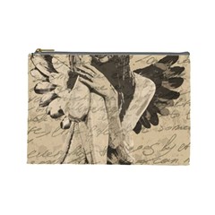 Vintage Angel Cosmetic Bag (large)  by Valentinaart