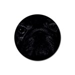 Black bulldog Rubber Coaster (Round)  Front