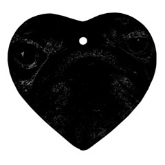 Black Bulldog Heart Ornament (two Sides) by Valentinaart