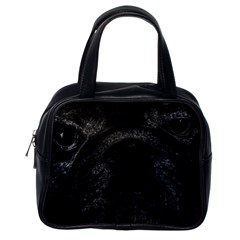 Black Bulldog Classic Handbags (one Side) by Valentinaart