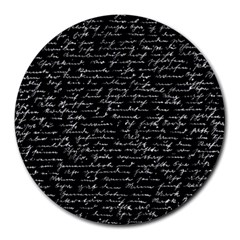 Handwriting  Round Mousepads by Valentinaart