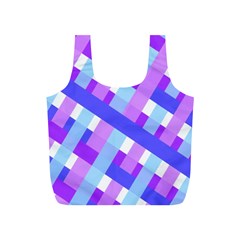 Geometric Plaid Gingham Diagonal Full Print Recycle Bags (s)  by Simbadda