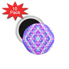 Geometric Gingham Merged Retro Pattern 1 75  Magnets (10 Pack) 