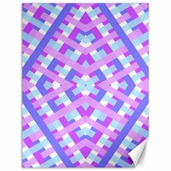 Geometric Gingham Merged Retro Pattern Canvas 12  X 16   by Simbadda