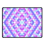 Geometric Gingham Merged Retro Pattern Double Sided Fleece Blanket (Small)  45 x34  Blanket Front