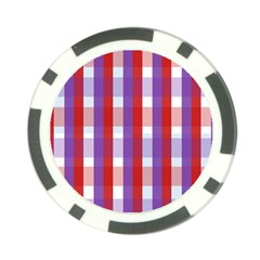 Gingham Pattern Checkered Violet Poker Chip Card Guard (10 Pack) by Simbadda