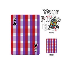 Gingham Pattern Checkered Violet Playing Cards 54 (mini)  by Simbadda
