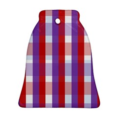 Gingham Pattern Checkered Violet Ornament (bell) by Simbadda