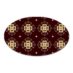 Seamless Ornament Symmetry Lines Oval Magnet