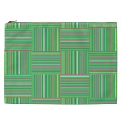 Geometric Pinstripes Shapes Hues Cosmetic Bag (xxl) 