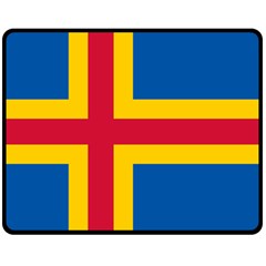 Flag of Aland Double Sided Fleece Blanket (Medium) 