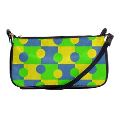 Abric Cotton Bright Blue Lime Shoulder Clutch Bags by Simbadda