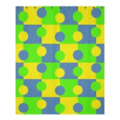 Abric Cotton Bright Blue Lime Shower Curtain 60  X 72  (medium)  by Simbadda