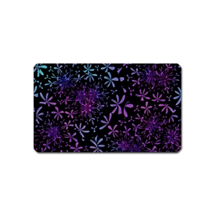 Retro Flower Pattern Design Batik Magnet (Name Card)