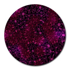 Retro Flower Pattern Design Batik Round Mousepads by Simbadda