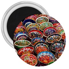 Art Background Bowl Ceramic Color 3  Magnets