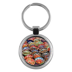 Art Background Bowl Ceramic Color Key Chains (round)  by Simbadda