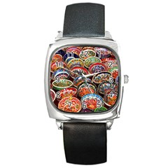 Art Background Bowl Ceramic Color Square Metal Watch by Simbadda