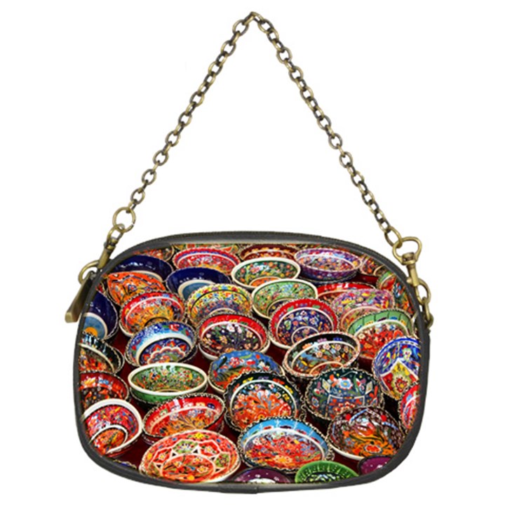 Art Background Bowl Ceramic Color Chain Purses (Two Sides) 