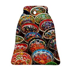 Art Background Bowl Ceramic Color Bell Ornament (two Sides) by Simbadda