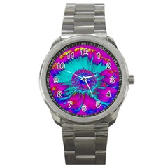 Retro Colorful Decoration Texture Sport Metal Watch by Simbadda