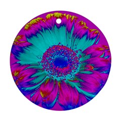 Retro Colorful Decoration Texture Round Ornament (two Sides)