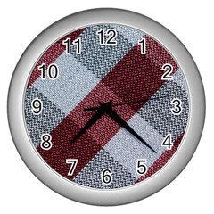 Textile Geometric Retro Pattern Wall Clocks (silver) 