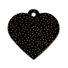 Grunge Retro Pattern Black Triangles Dog Tag Heart (two Sides) by Simbadda