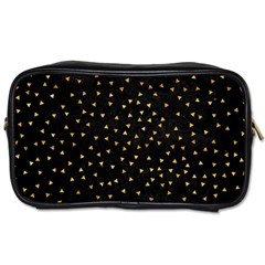 Grunge Retro Pattern Black Triangles Toiletries Bags 2-side by Simbadda