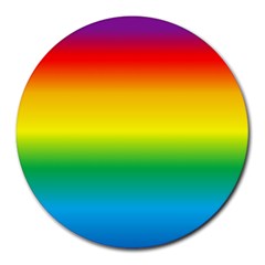 Rainbow Background Colourful Round Mousepads by Simbadda