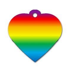 Rainbow Background Colourful Dog Tag Heart (two Sides) by Simbadda