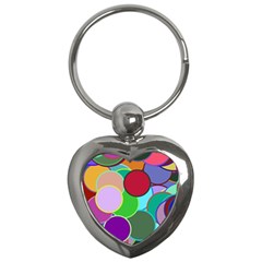 Dots Circles Colorful Unique Key Chains (Heart) 