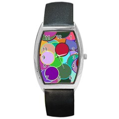 Dots Circles Colorful Unique Barrel Style Metal Watch