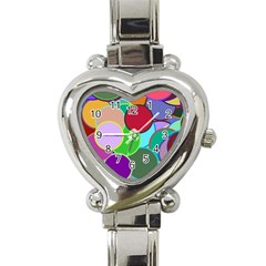 Dots Circles Colorful Unique Heart Italian Charm Watch