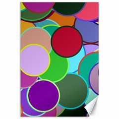 Dots Circles Colorful Unique Canvas 12  x 18  