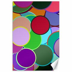 Dots Circles Colorful Unique Canvas 24  x 36 