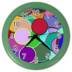 Dots Circles Colorful Unique Color Wall Clocks