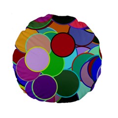 Dots Circles Colorful Unique Standard 15  Premium Flano Round Cushions