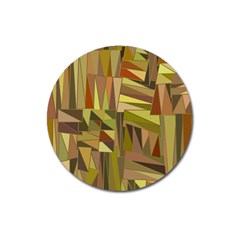 Earth Tones Geometric Shapes Unique Magnet 3  (round) by Simbadda