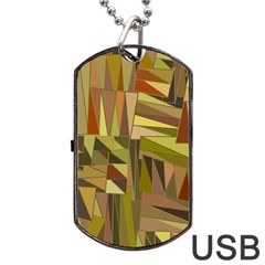 Earth Tones Geometric Shapes Unique Dog Tag Usb Flash (two Sides) by Simbadda