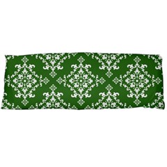 St Patrick S Day Damask Vintage Green Background Pattern Body Pillow Case (dakimakura) by Simbadda