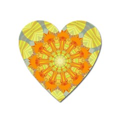 Sunshine Sunny Sun Abstract Yellow Heart Magnet by Simbadda