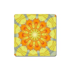 Sunshine Sunny Sun Abstract Yellow Square Magnet by Simbadda