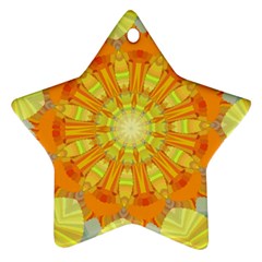 Sunshine Sunny Sun Abstract Yellow Star Ornament (two Sides) by Simbadda