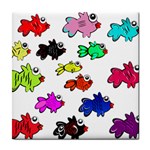 Fishes Marine Life Swimming Water Tile Coasters Front