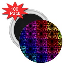Rainbow Grid Form Abstract 2 25  Magnets (100 Pack)  by Simbadda
